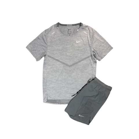 Nike Tech Knit X Flex 5’ Short Set - Grey ( Full Set )